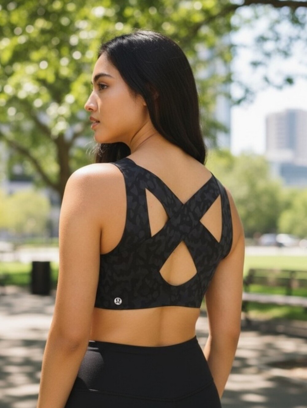 Lululemon Enlite Bra *Zip Front Formation Camo Deep Coal Multi Size 34D Wireless